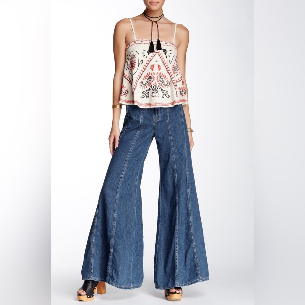 Free People Gilmore Wide Leg Denim Jeans - Picture 5 of 10